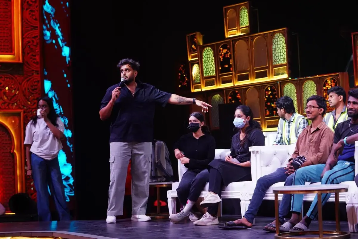 Live Studio Audience & Crew Briefing. Floor direction and crowd orchestration for prime-time broadcast taping., Utkarsh Jayesh Suratwala