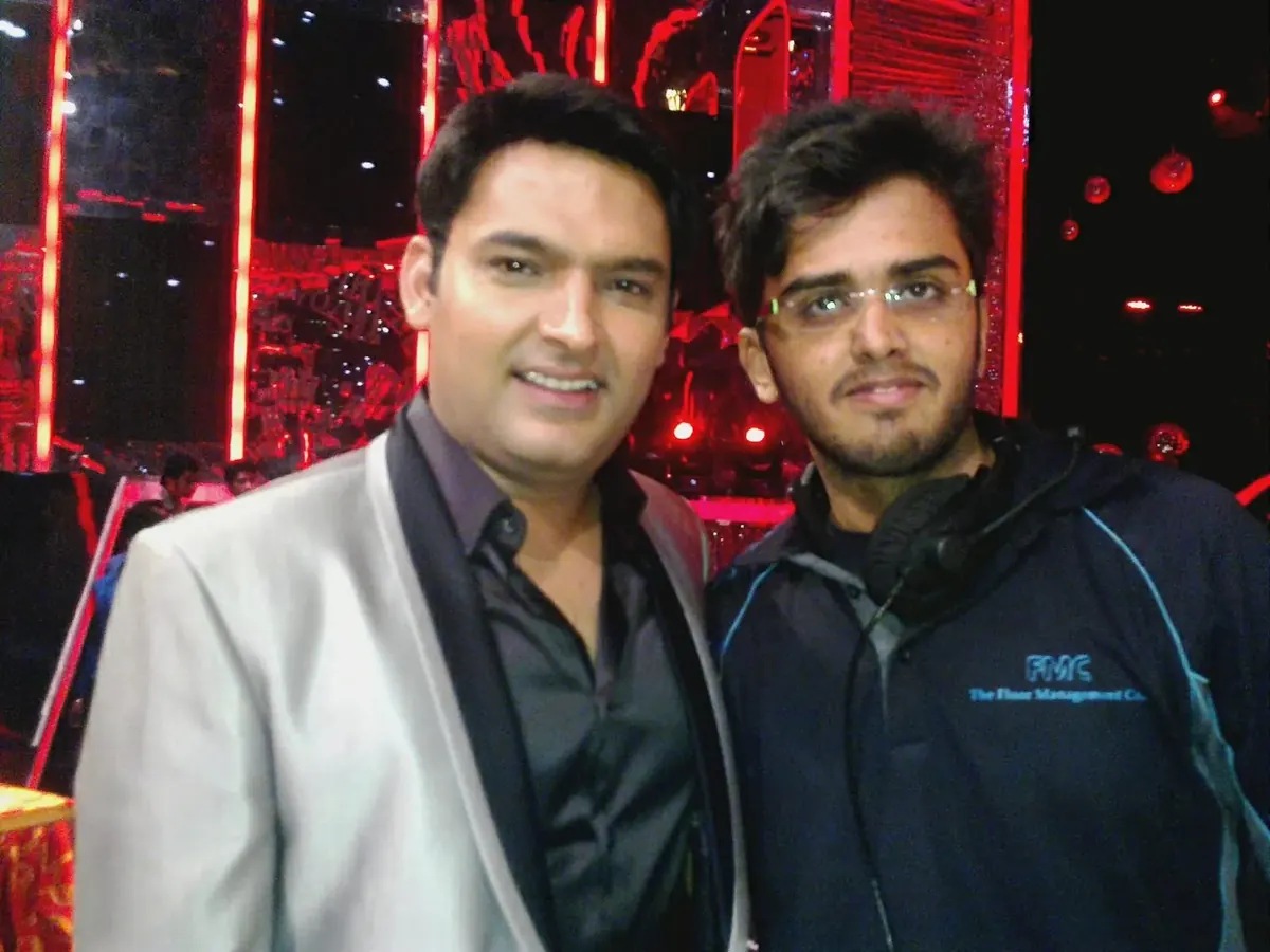 With Kapil Sharma — Comedy Institutions. Utkarsh Jayesh Suratwala with comedy king Kapil Sharma on the sets of his iconic show., Utkarsh Jayesh Suratwala