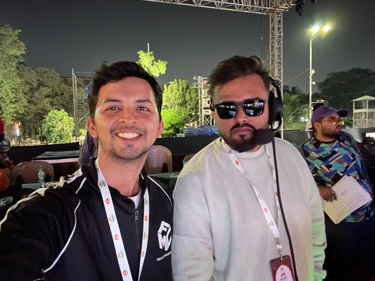 Headset on at an open-air event, Utkarsh Jayesh Suratwala