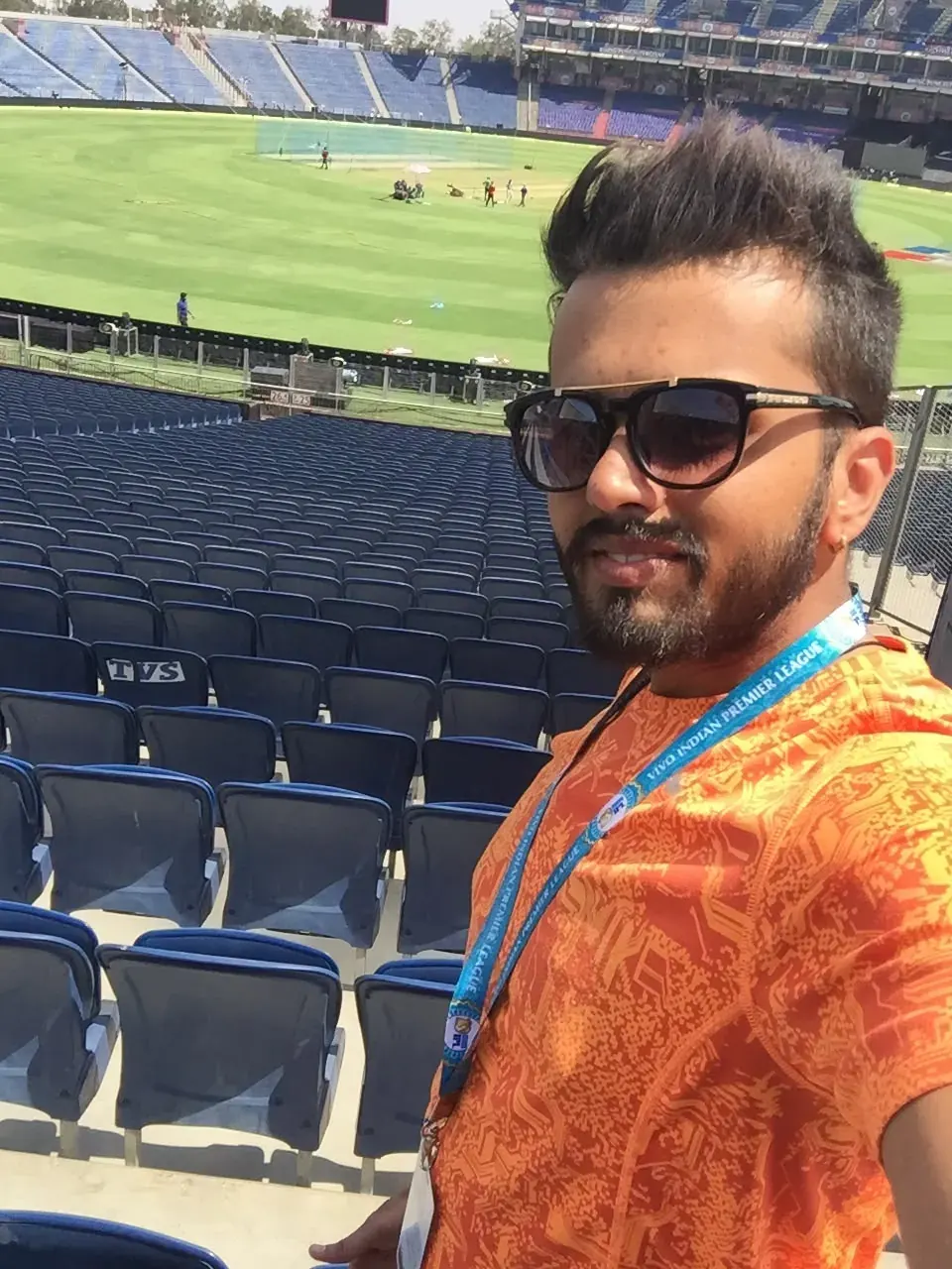 Stadium seats before a broadcast, Utkarsh Jayesh Suratwala