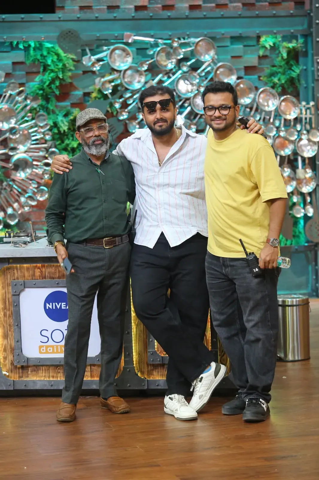 Backstage with colleagues on a comedy set, Utkarsh Jayesh Suratwala
