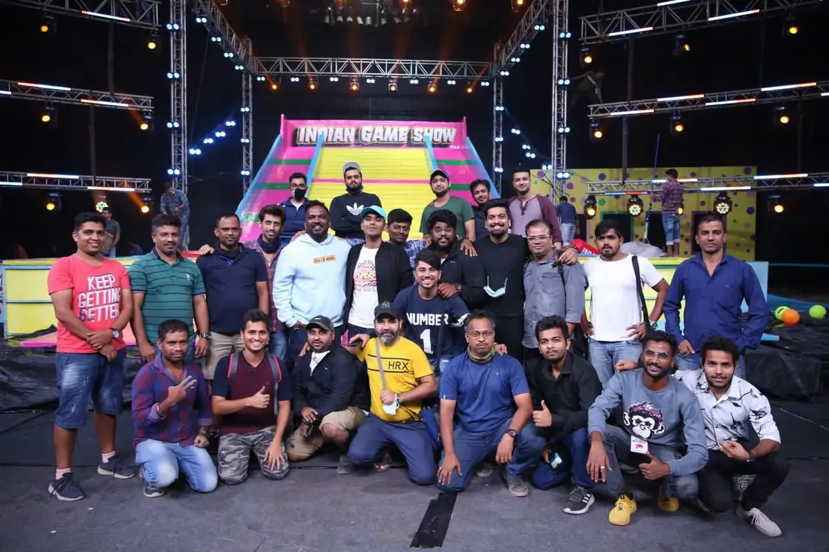 The whole crew on a game-show set, Utkarsh Jayesh Suratwala